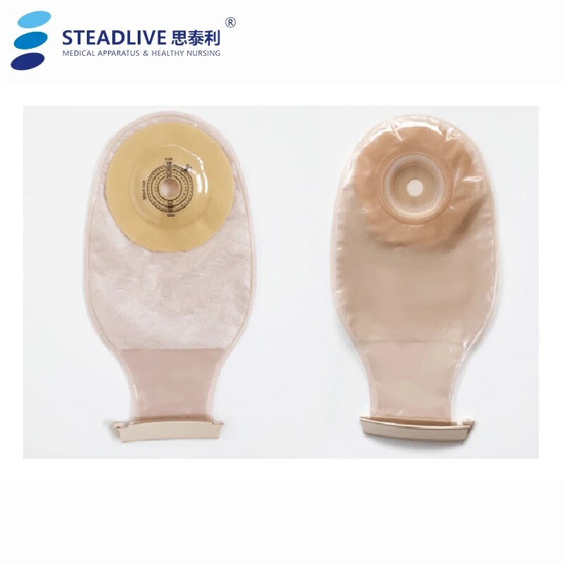 10pcs/lot~One-Piece Convexity Colostomy pouch, with clamp drainage Ostomy Bag, Cut-to Fit 15-38mm; used for stoma hollow