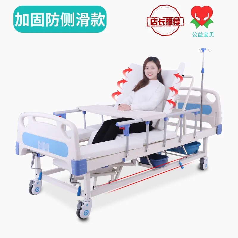 Household Multi-Functional Medical Hospital Bed Paralysis Patient Elderly Turn over Therapeutic Bed Manual Elevated Bed