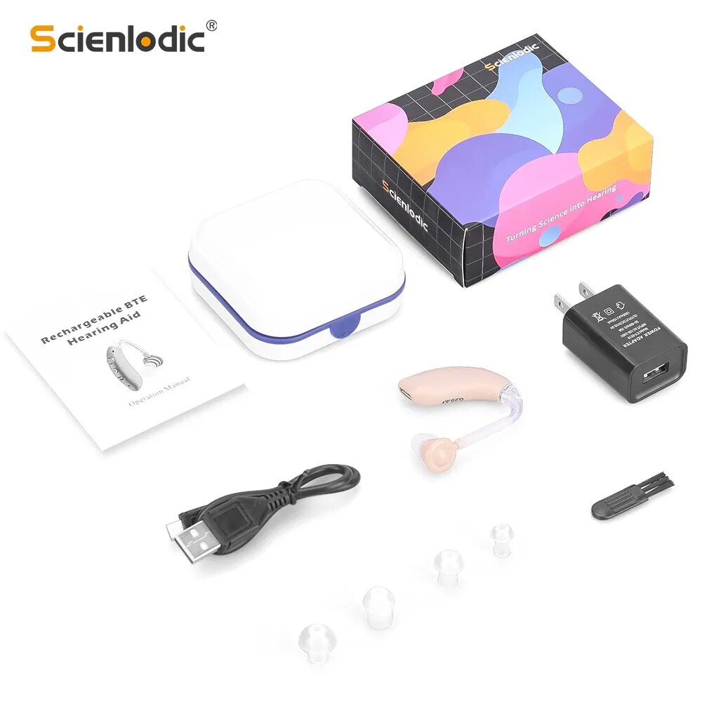 Mini Rechargeable Hearing Aid Digital BTE Hearing Aids Adjustable Tone Sound Amplifier Portable Deaf Elderly digital Hearing Aid