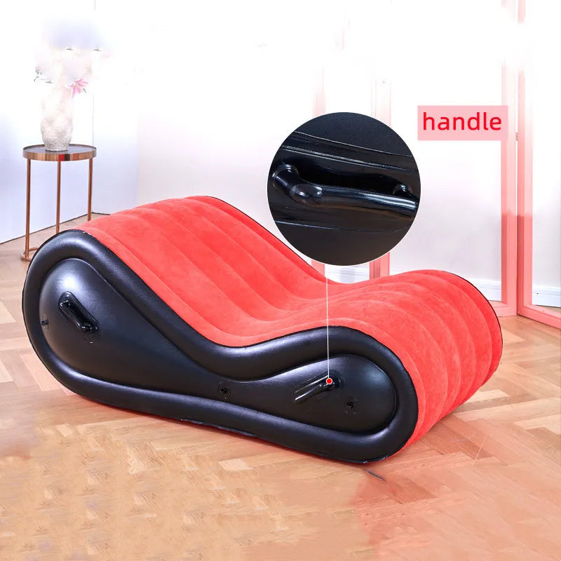 Inflatable Multi-function Sex Sofa Flocking Furniture Bed Chair Foldable Portable Lovers Pose Stimulating Sex Toys