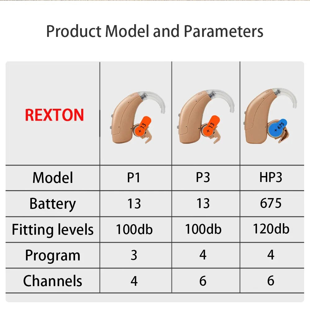 Siemens Rexton 6Channels Digital Hearing Aid 120db Sound Amplifier Wireless Ear Aids for Elderly Moderate to Severe Loss