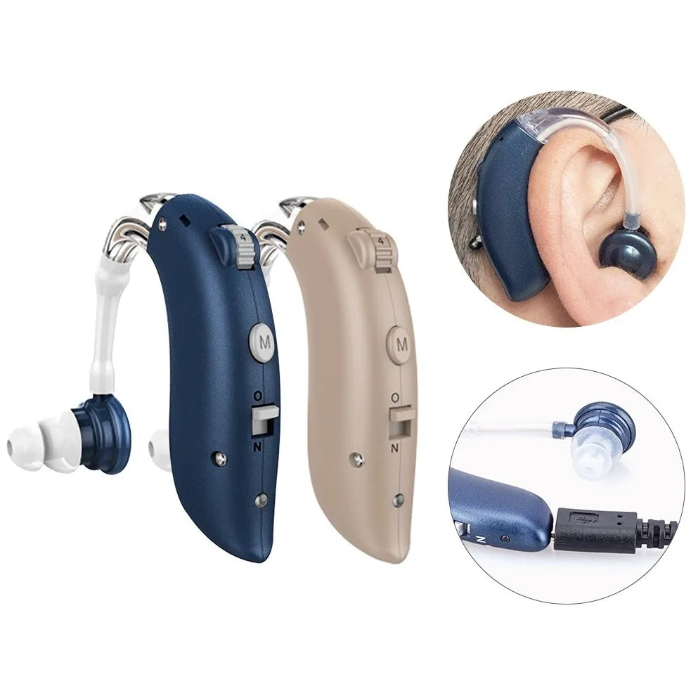 Mini Rechargeable Hearing Aid Digital BTE Hearing Aids Adjustable Tone Sound Amplifier Portable Deaf Elderly digital Hearing Aid