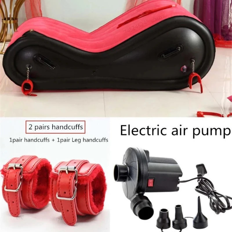 Inflatable Multi-function Sex Sofa Flocking Furniture Bed Chair Foldable Portable Lovers Pose Stimulating Sex Toys