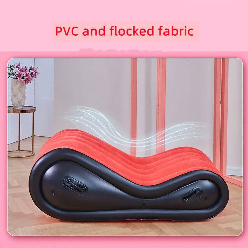 Inflatable Multi-function Sex Sofa Flocking Furniture Bed Chair Foldable Portable Lovers Pose Stimulating Sex Toys