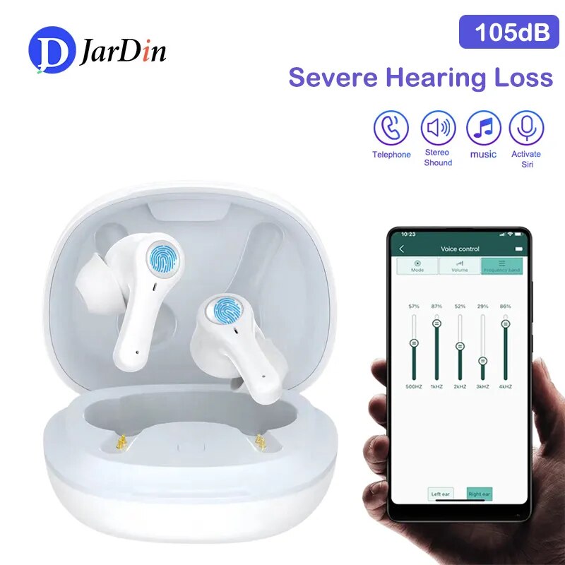 Rechargeable Hearing Aids Bluetooth Hearing Aid APP Control Digital Sound Amplifier For Deafness Moderate to Severe Loss