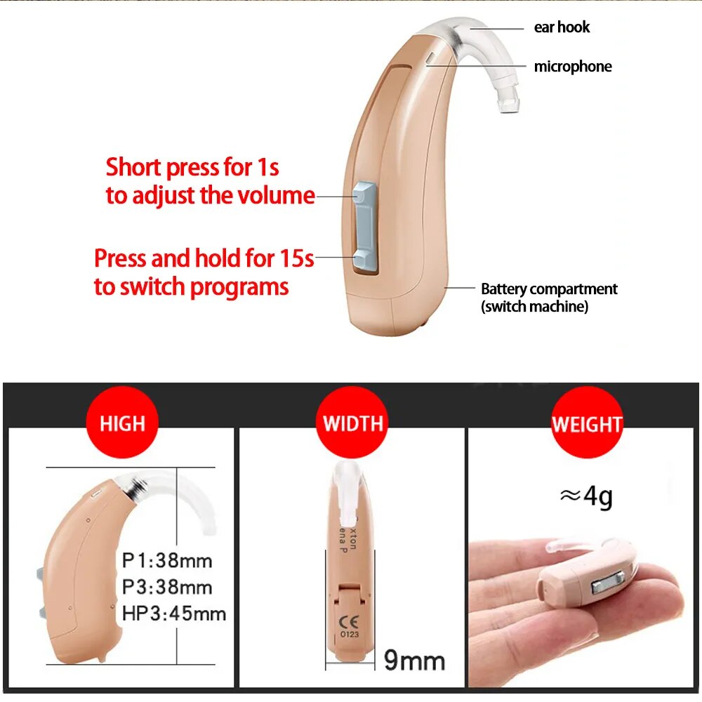 Siemens Rexton 6Channels Digital Hearing Aid 120db Sound Amplifier Wireless Ear Aids for Elderly Moderate to Severe Loss