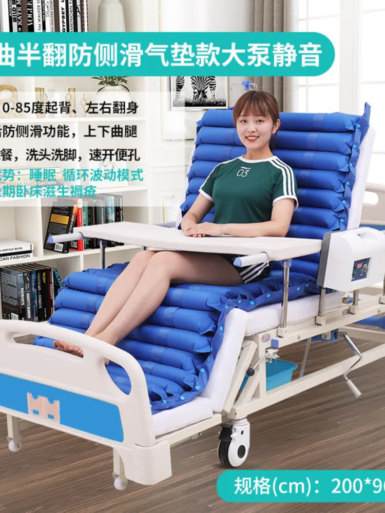 Household Multi-Functional Medical Hospital Bed Paralysis Patient Elderly Turn over Therapeutic Bed Manual Elevated Bed