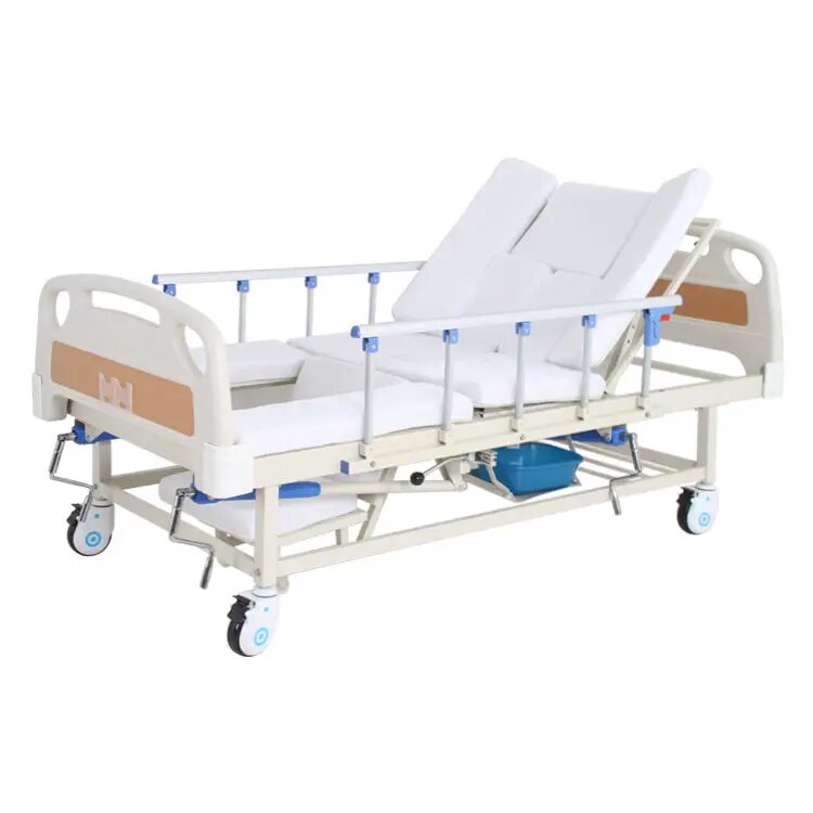 Manufacturers wholesale anti-skid turning medical bed for the elderly, hand-operated multi-functional hospital nursing beds