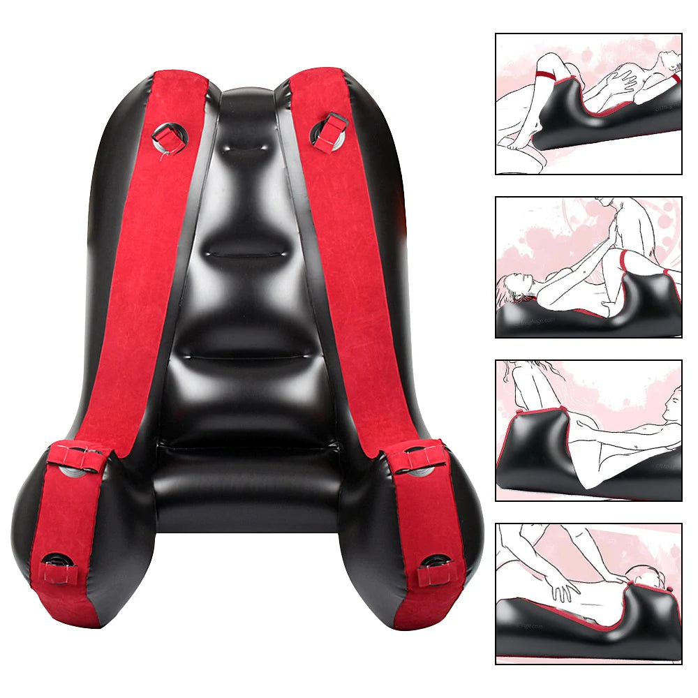 Inflatable Sex Furniture Split Leg Sofa Mat With Straps Chair Bed Sex Pillows For Women Vaginal Blowjob Anal Plug Couples Toys